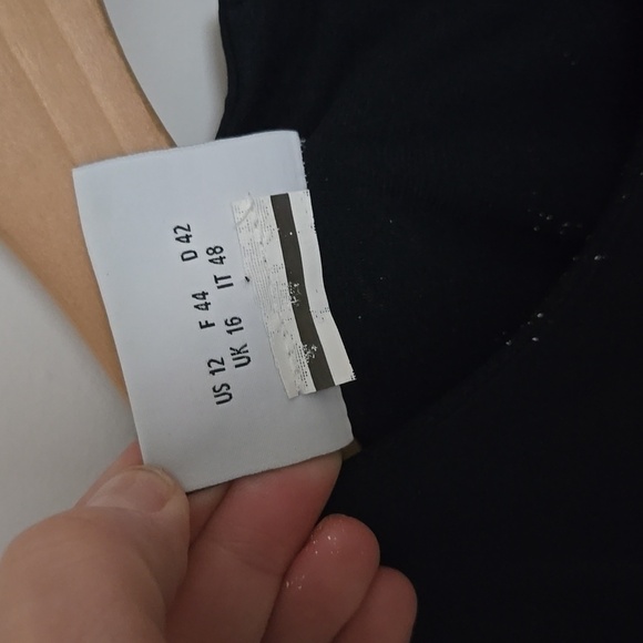 AKRIS Punto women's navy blue cap sleeve flowy angled dress | size 12 - Picture 9 of 9